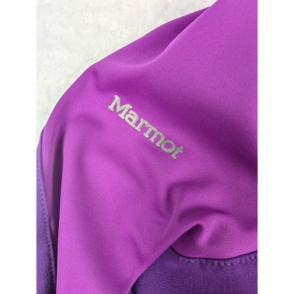 Marmot Windstopper Full Zip Jacket Women's Size XS Purple Hooded Polyester - Picture 5 of 16
